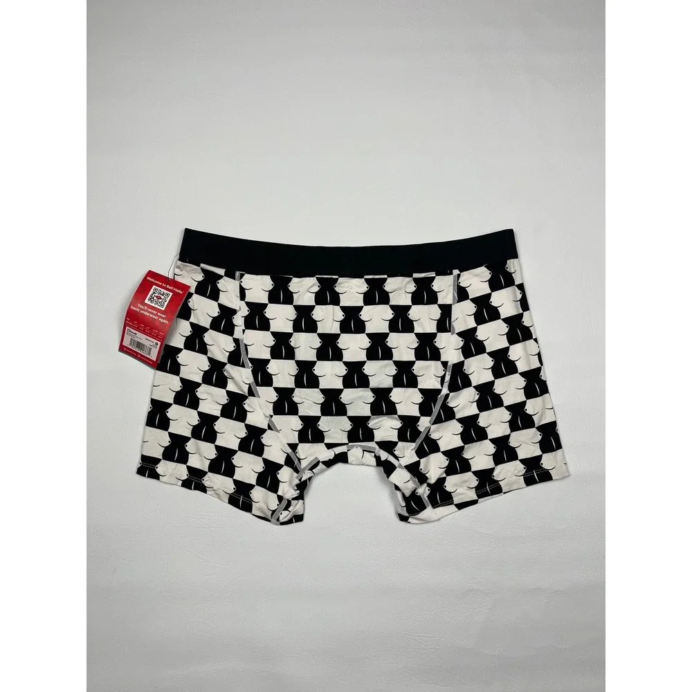Shinesty Ball Hammock Boxer Briefs Mens XL White Chest Mate Checkered